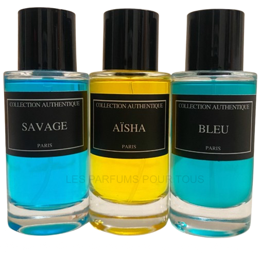 LOT X 3 PARFUMS COLLECTION PRIVÉE 50 ML SAVAGE - AISHA - BLEU ÉDITION AUTHENTIQUE